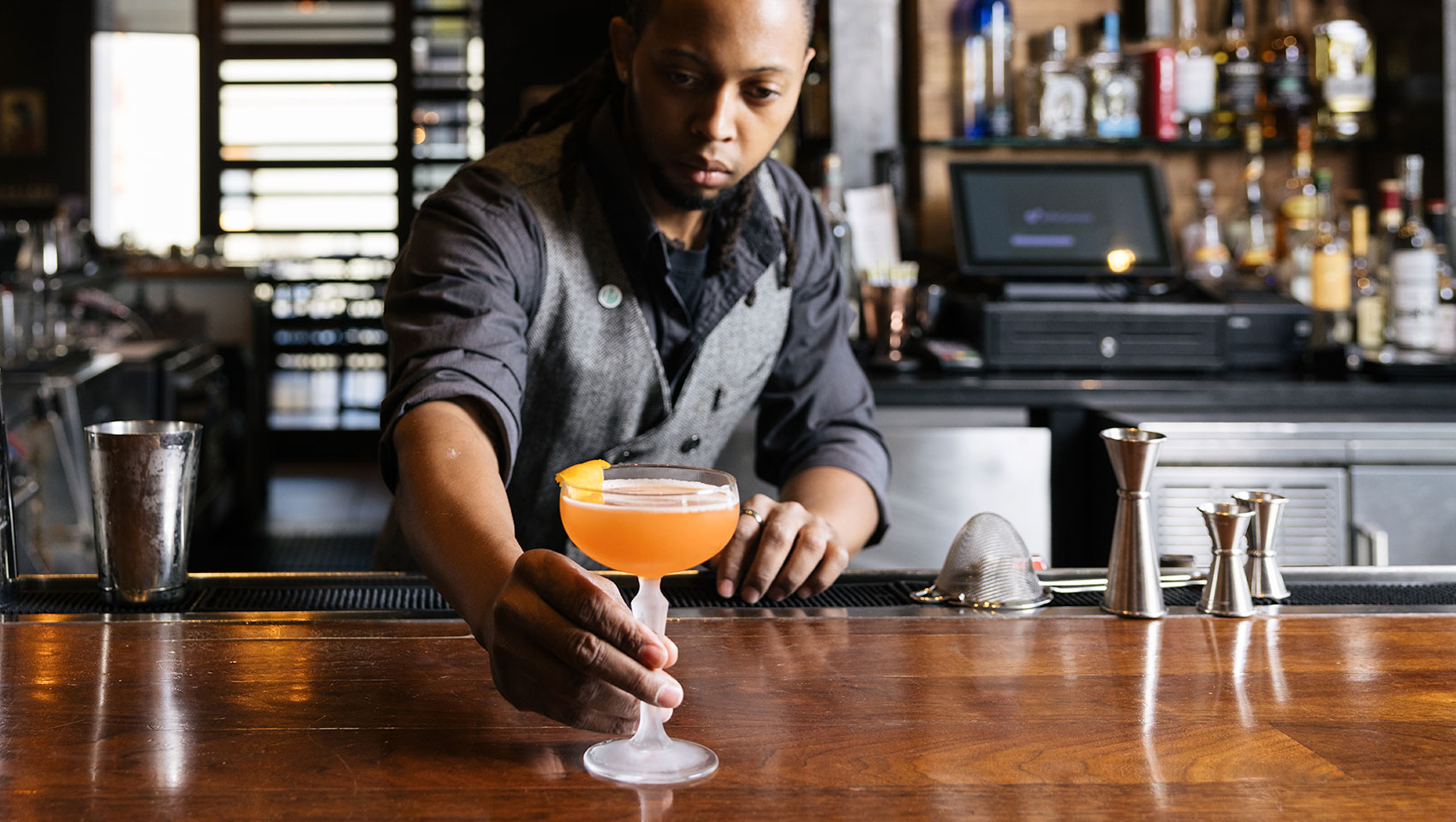 Bartender Making a Cocktail