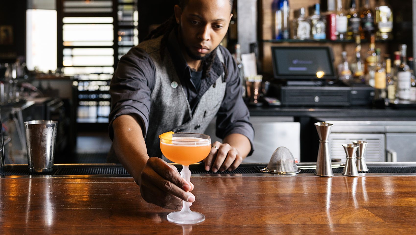 Bartender Making a Cocktail