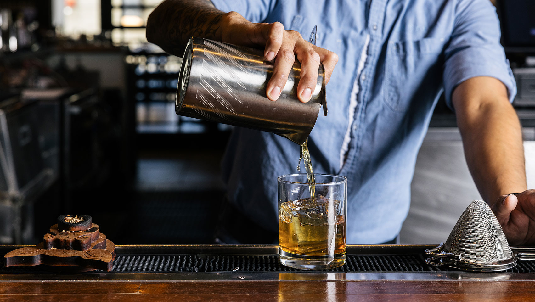 Bartender Making a Cocktail