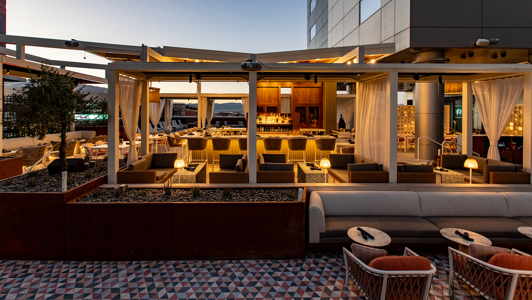 Eden Rooftop Bar Seating with View