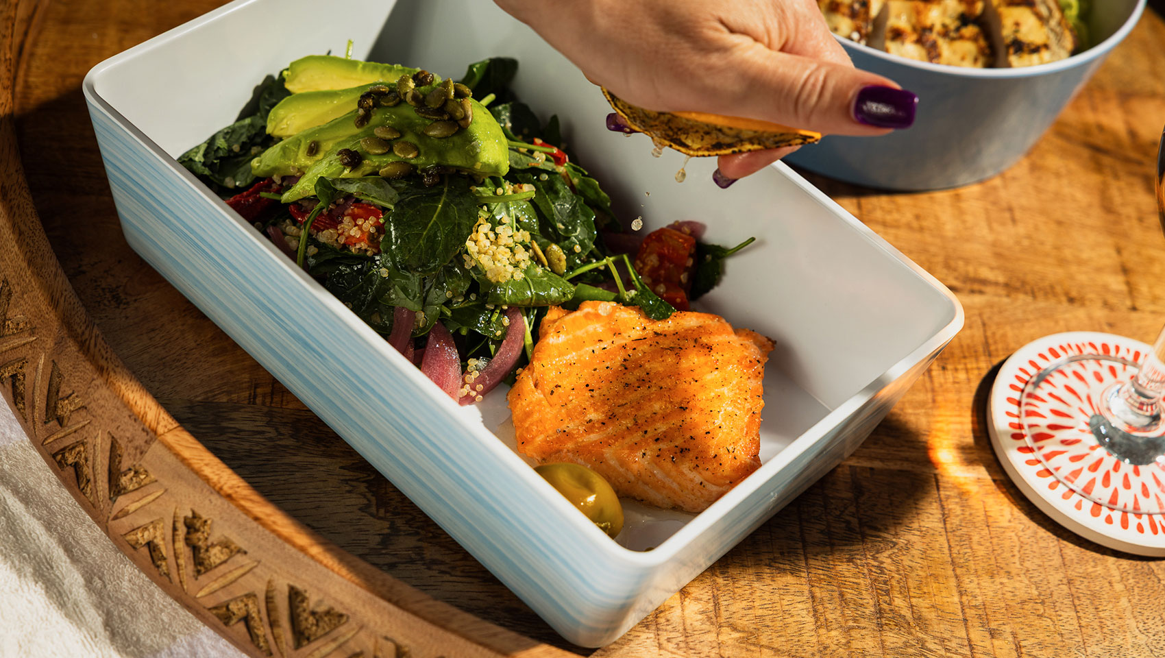 Kale Quinoa with Salmon