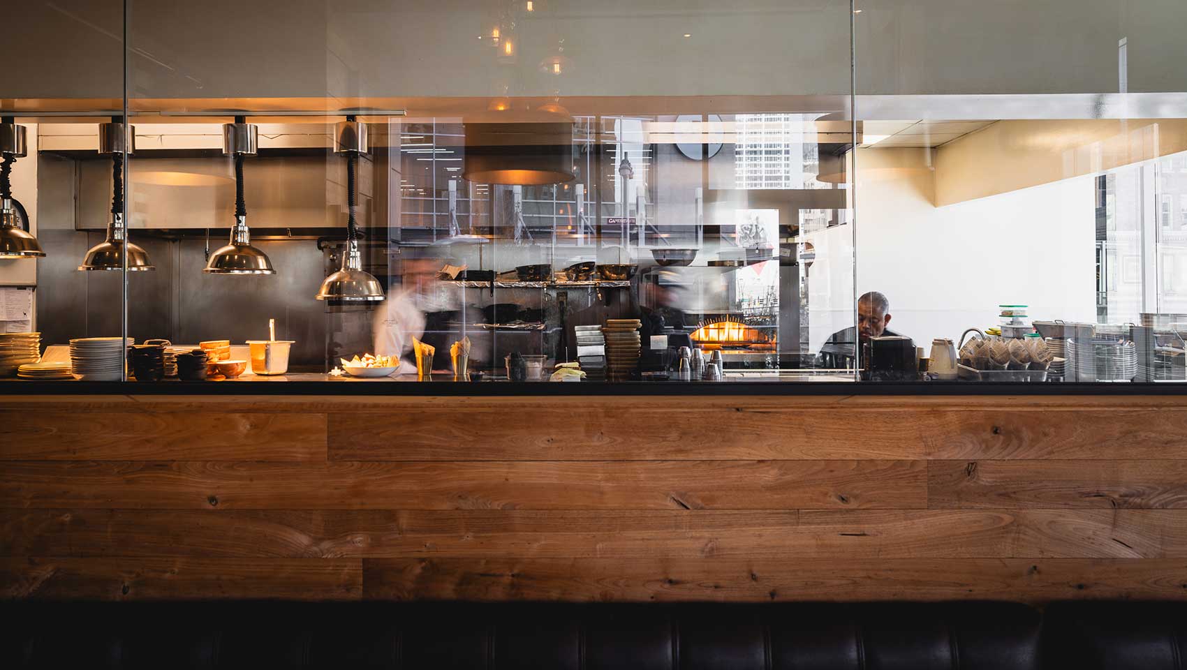 Open kitchen at Blue Hound Kitchen