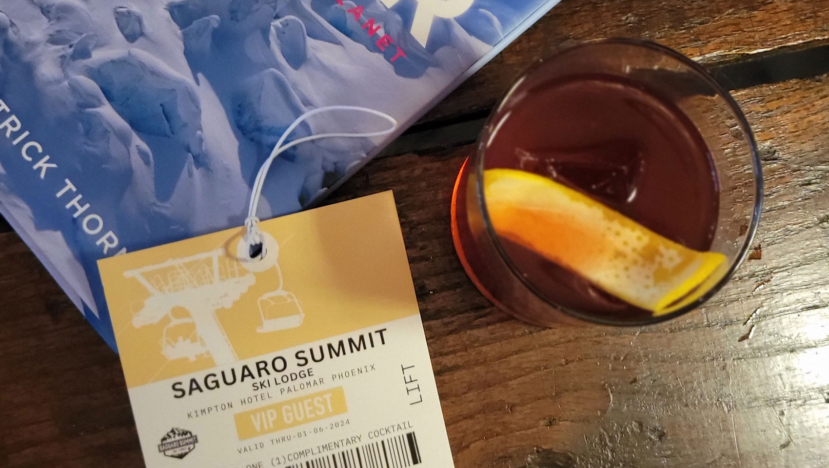 Overhead shot of cocktail