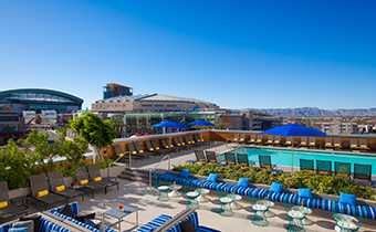 rooftop pool overlooking TalkingStick Arena