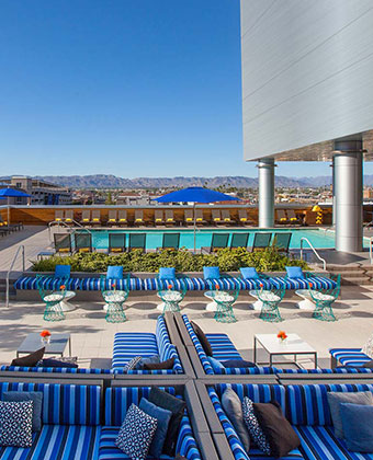 mountain view from rooftop pool