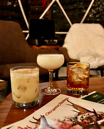 Snow Globe with drinks